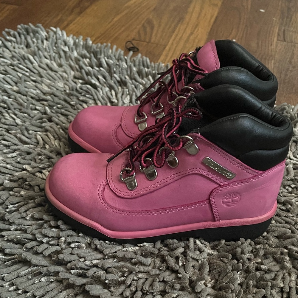 Little girls Pink Timberland euro Hiker boots